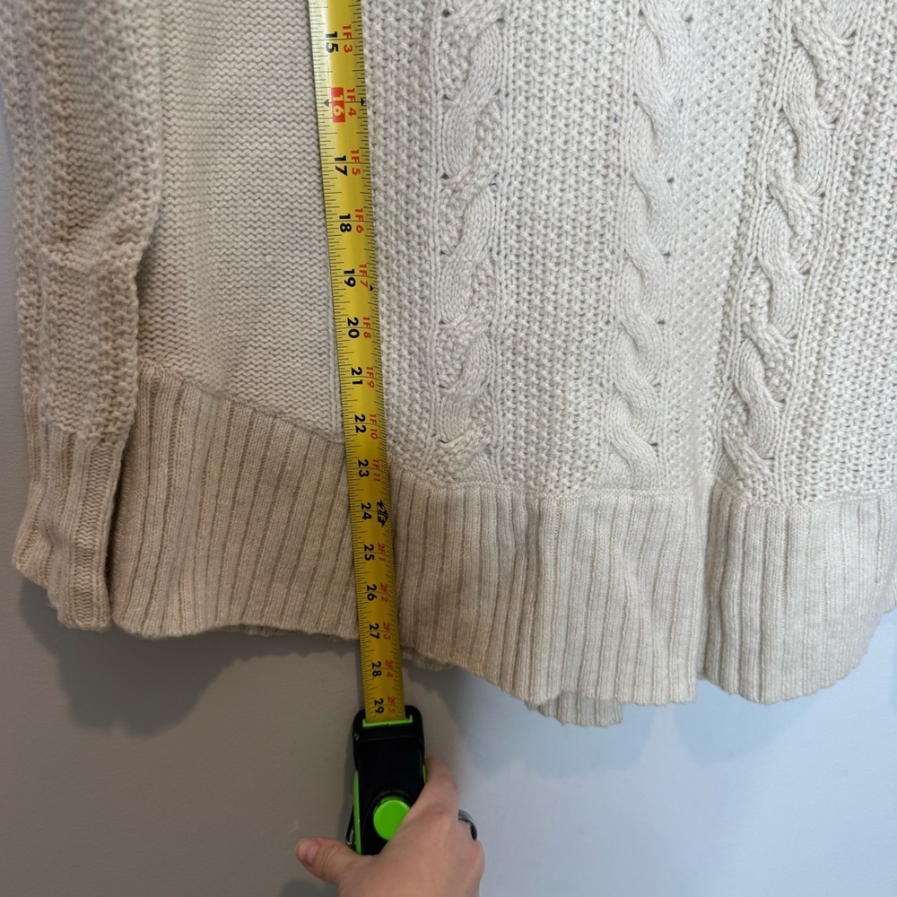 Smartwool Crestone Tunic Cowl Neck Sweater Cable Knit Cream Size Small - Picture 8 of 8